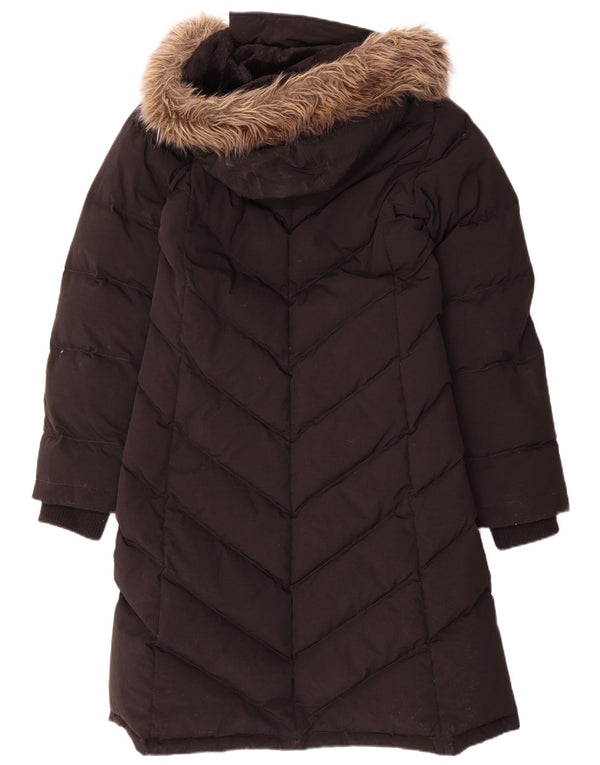 Palton căptușit cu glugă Polo Ralph Lauren pentru femei UK 12 Nylon mediu negru