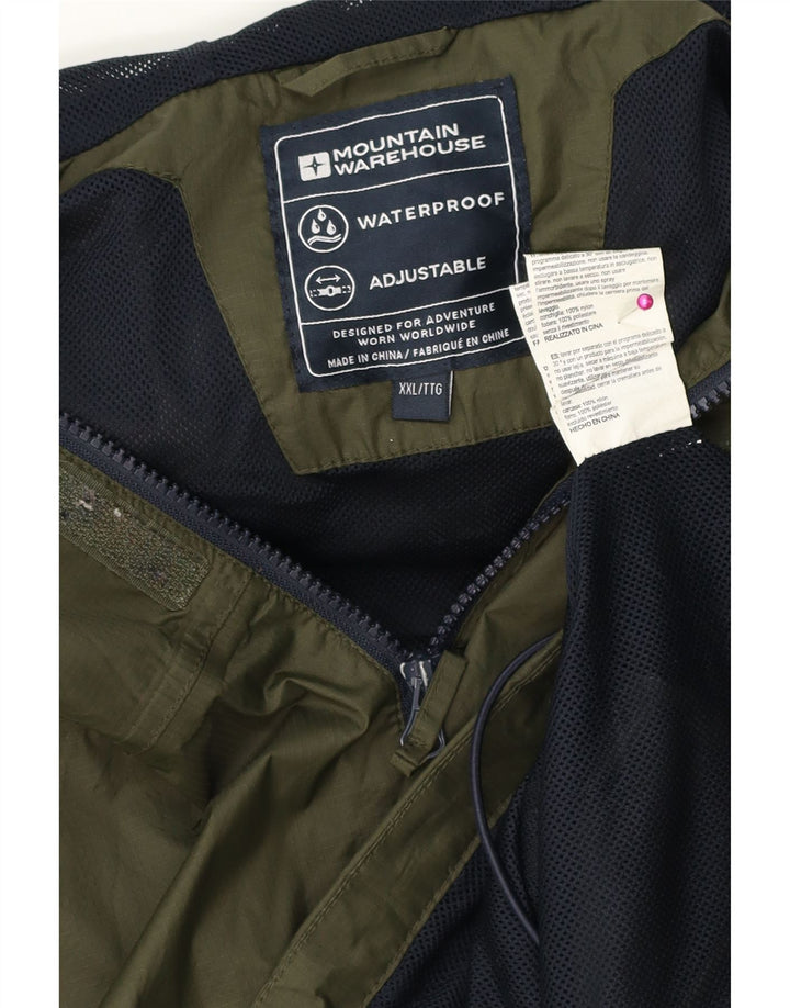 Jachetă de ploaie cu glugă pentru bărbați Mountain Warehouse UK 44 2XL Kaki Poliester