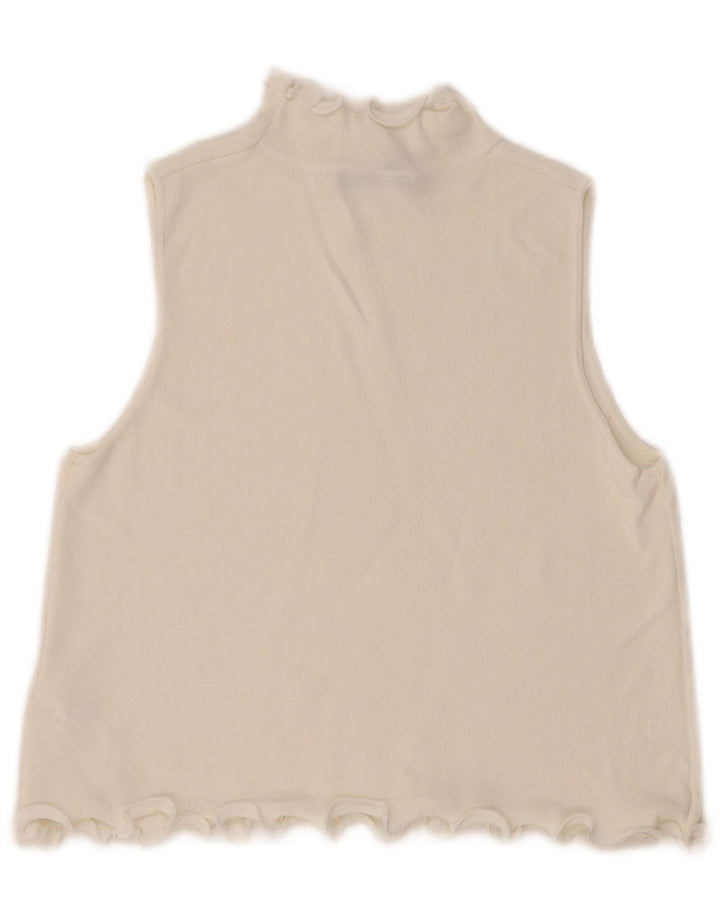 Top Vest Crop pentru Femei Zara UK 10 Small White Viscose