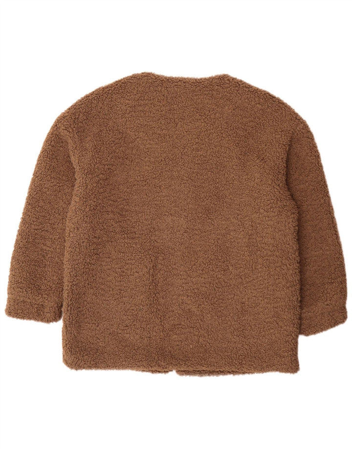 Jachetă pentru femei Zara Teddy Bear oversized fleece UK 6 XS Maro Poliester