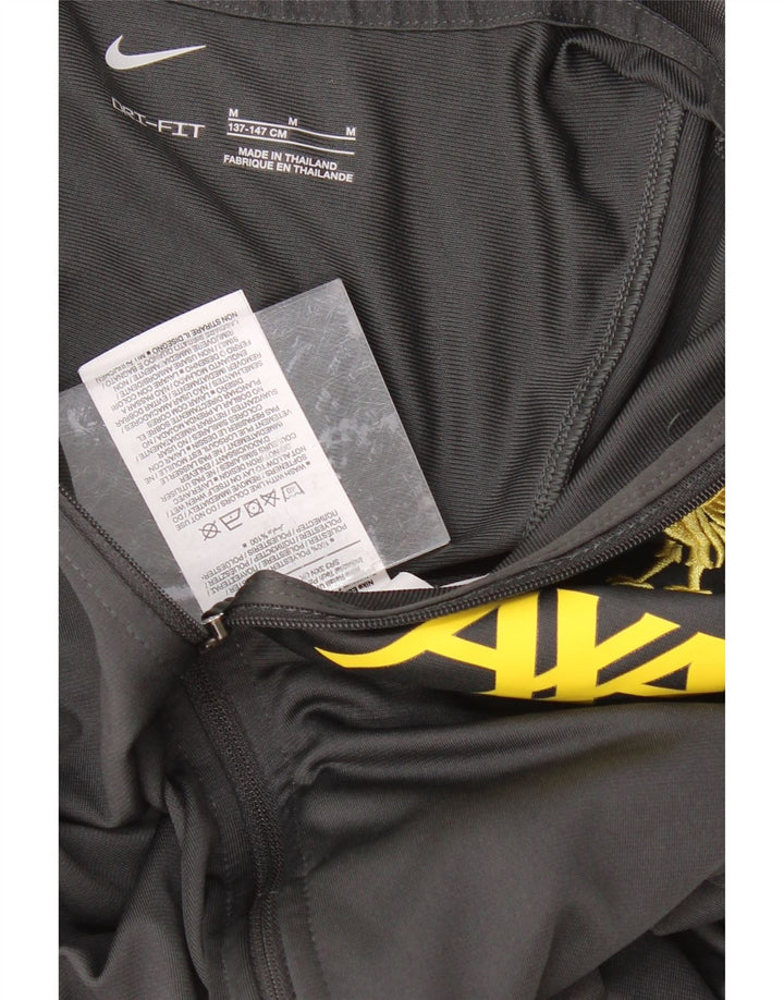 NIKE Girls Dri Fit Graphic Tracksuit Top Jacket 10-11 Years Medium Grey