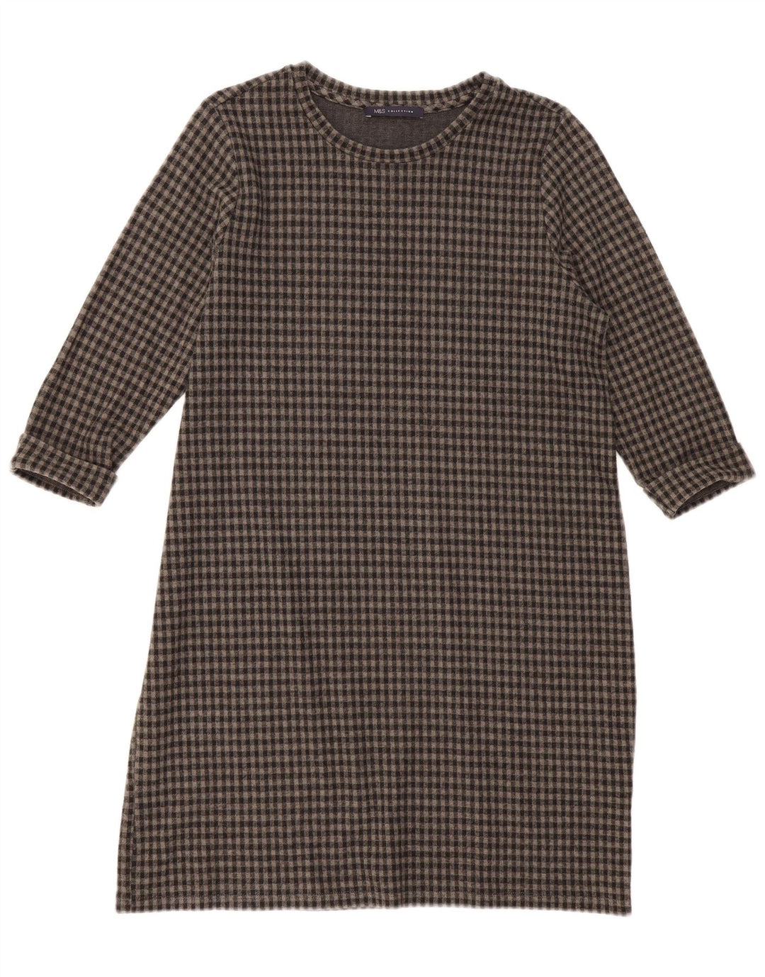 Rochie schimbătoare pentru femei Marks & Spencer, cu mâneci 3/4, UK 16, mare, gri Gingham