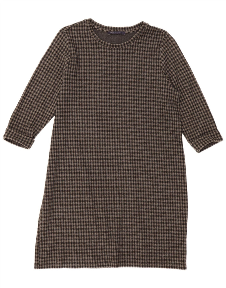 Rochie schimbătoare pentru femei Marks & Spencer, cu mâneci 3/4, UK 16, mare, gri Gingham