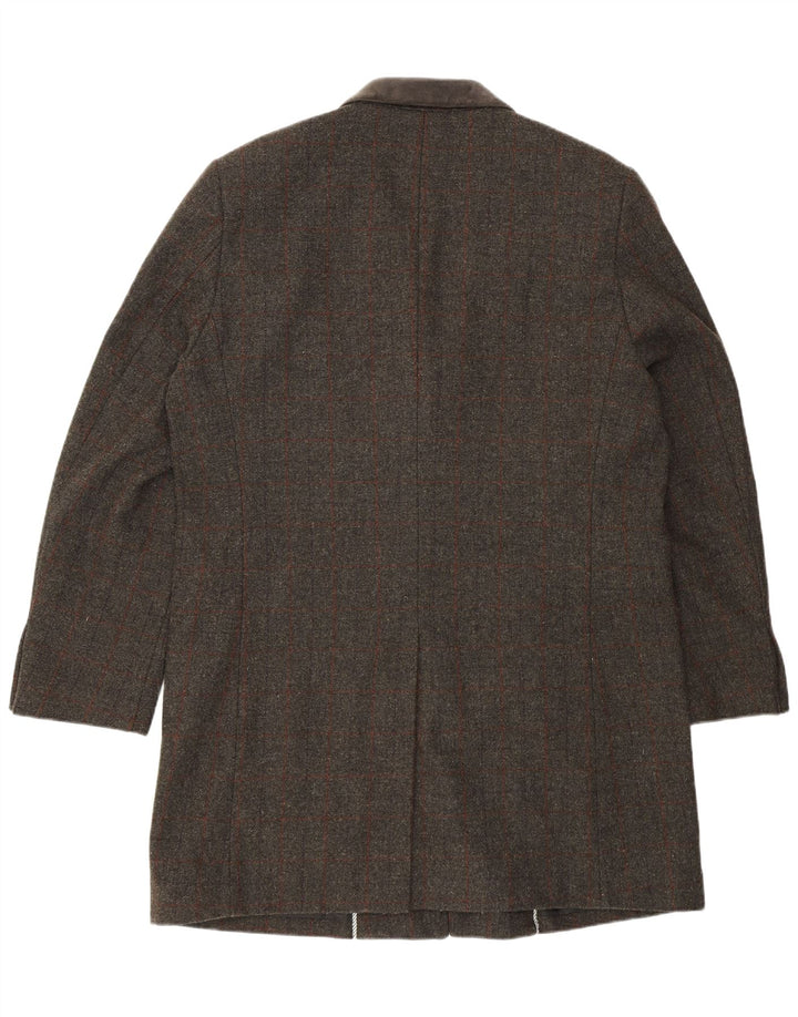 VINTAGE Jachetă pentru bărbați cu paragate obișnuite cu 3 nasturi, UK 46 3XL, gri Check