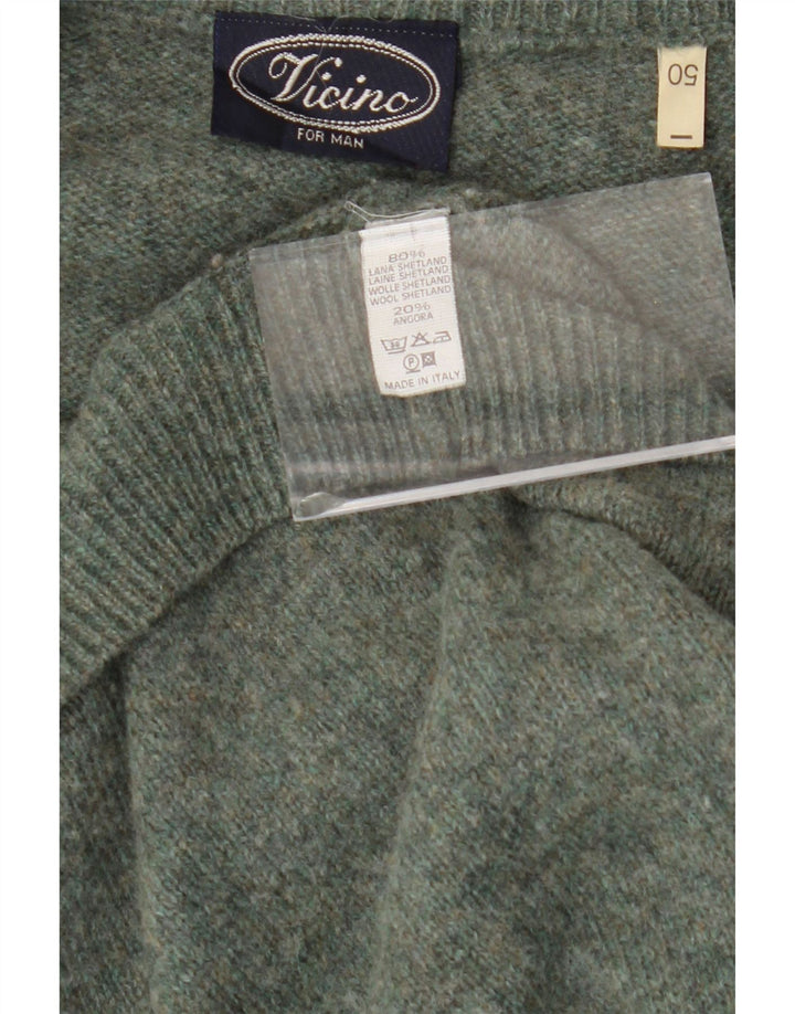 Pulover cardigan pentru bărbați VINTAGE IT 50 Lână verde medie