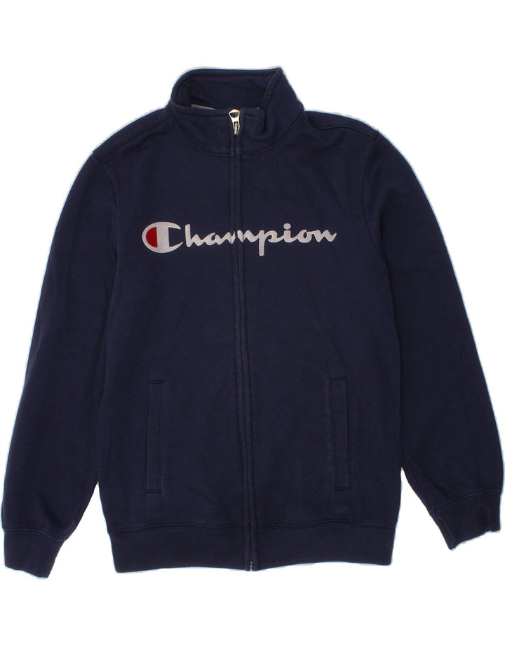 CHAMPION Boys Graphic Tracksuit Top Jacket 7-8 Years Small  Navy Blue Vintage Champion and Second-Hand Champion from Messina Hembry 