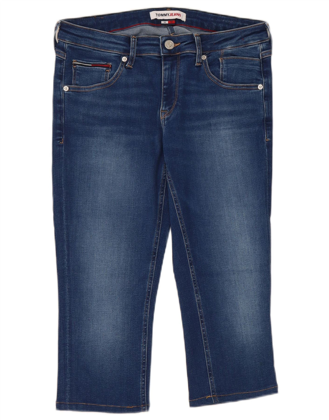 Blugi capri Tommy Hilfiger pentru femei W30 L18 bumbac albastru