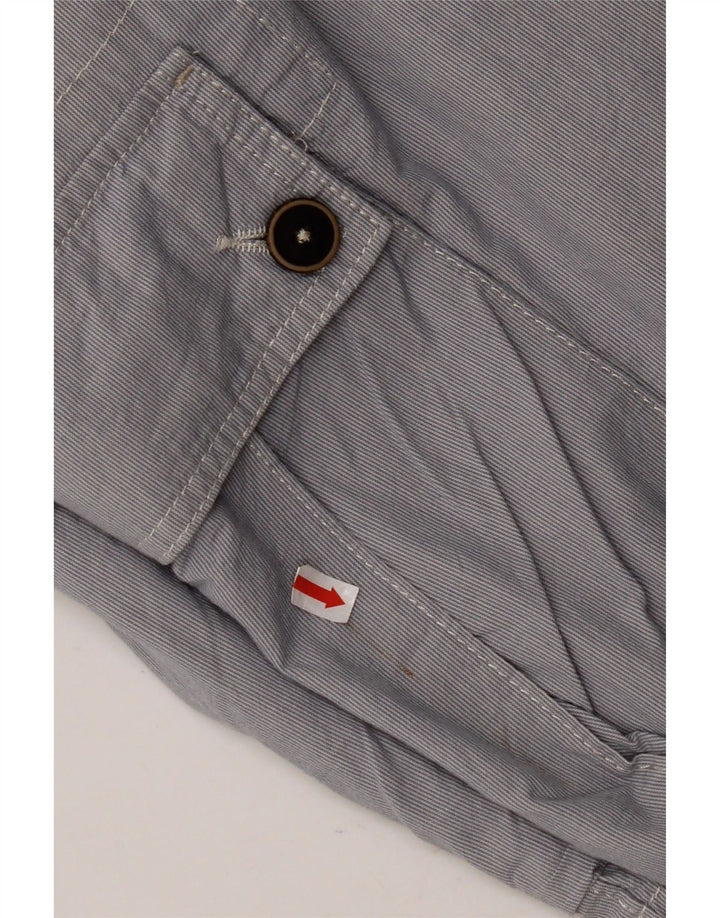 PLAYLIFE Pantaloni scurți pentru bărbați Heritage Cargo IT 50 Large W36 Blue Pinstripe Bumbac