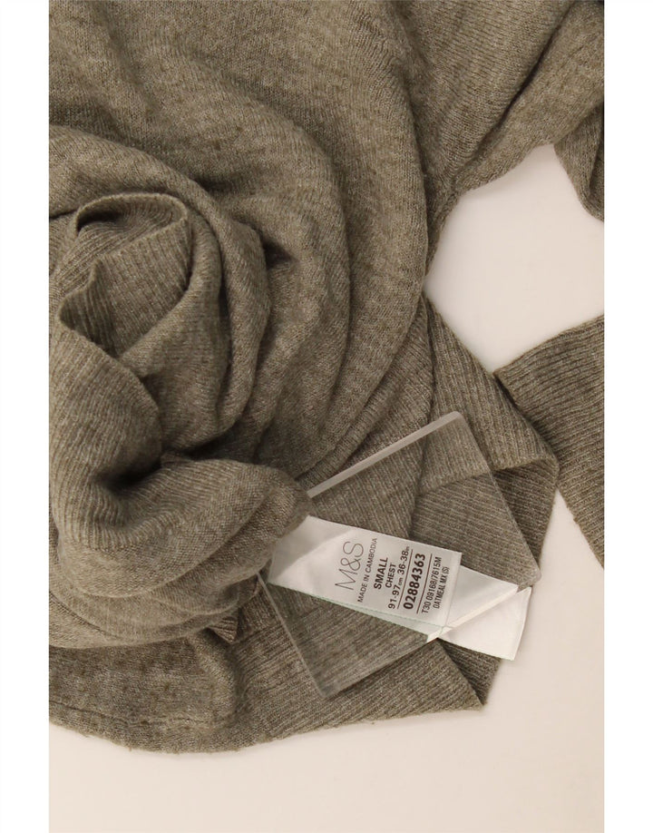 Pulover pentru bărbați Marks & Spencer, cu decolteu în V, din acrilic cu pete mici kaki