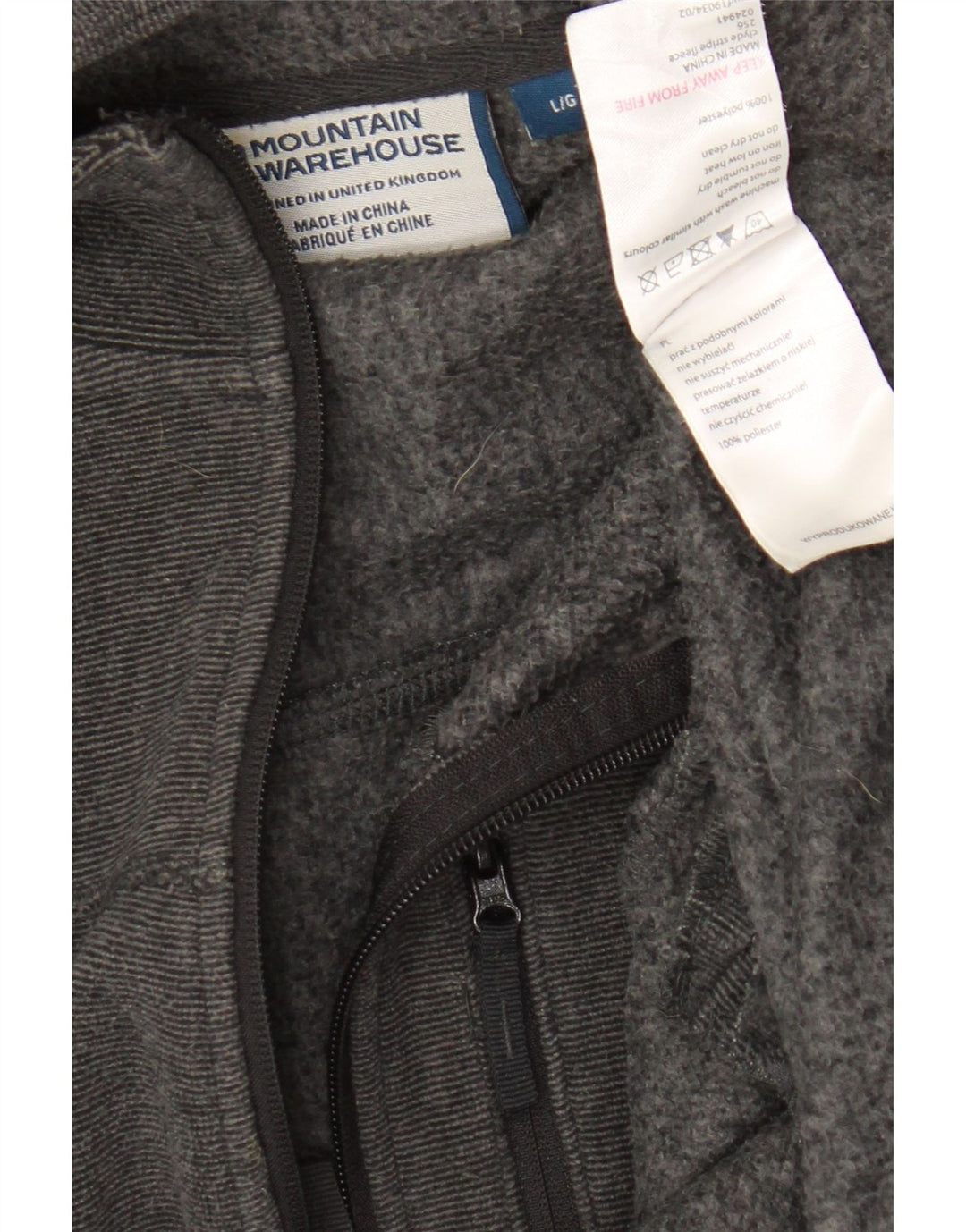MOUNTAIN WAREHOUSE Hanorac cu fermoar pentru bărbați, poliester mare, gri