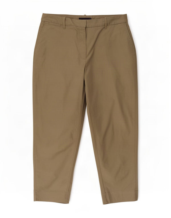 Pantaloni chino crop pentru femei Marks & Spencer UK 14 Large W34 L26 Kaki Bumbac