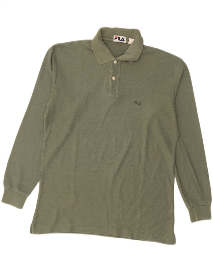 Tricou polo Fila Bărbați cu mânecă lungă IT 48 Bumbac verde mediu