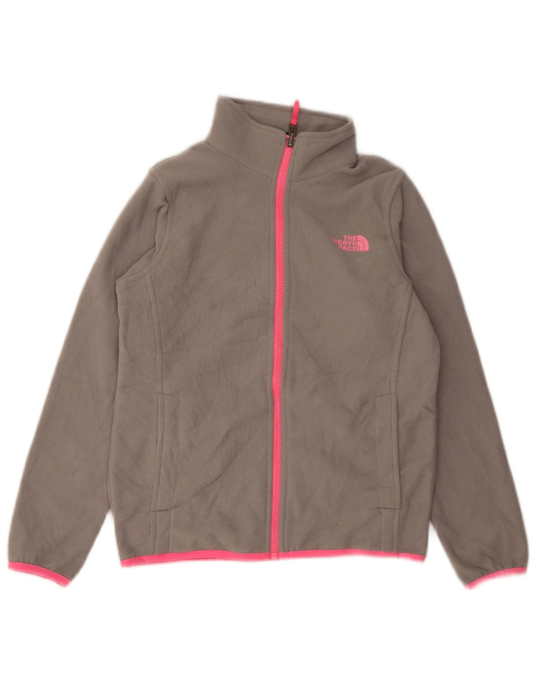 Jachetă polară pentru fete The North Face 10-11 ani, gri mediu pete