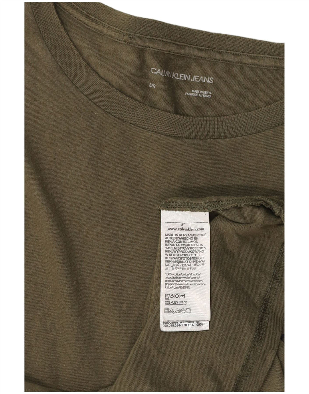 CALVIN KLEIN JEANS Tricou grafic pentru bărbați Top mare din bumbac kaki