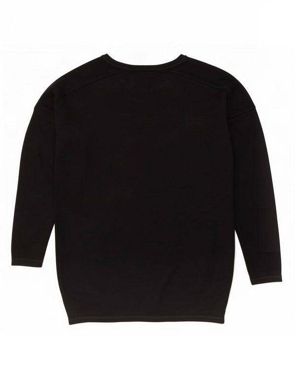 Topshop Pulover supradimensionat pentru femei cu gât de barcă UK 8 Small Black Viscose