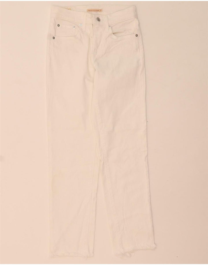 LEVI'S Womens 724 High Rise Straight Jeans W25 L28 White Vintage Levi's and Second-Hand Levi's from Messina Hembry 