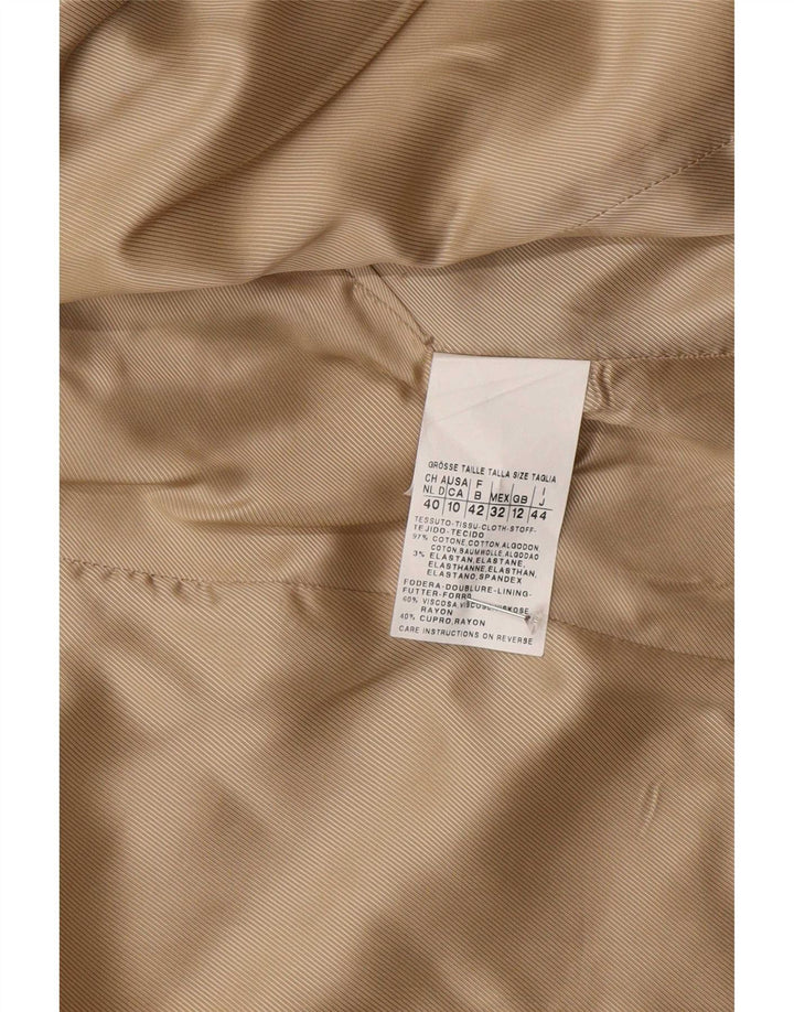 Max Mara Jachetă Blazer pentru femei cu 1 nasture UK 12 Medium Beige Bumbac