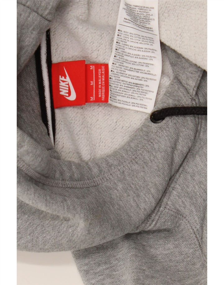 Pulover Nike pentru bărbați cu capota cu grafică, bumbac cu pete, gri mediu