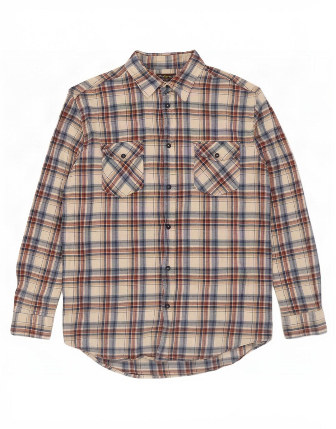 Atlas For Men Cămașă de flanel pentru bărbați, bej mediu, carouri