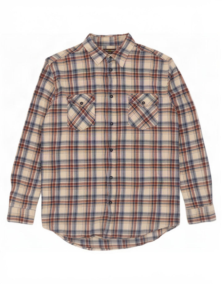 Atlas For Men Cămașă de flanel pentru bărbați, bej mediu, carouri