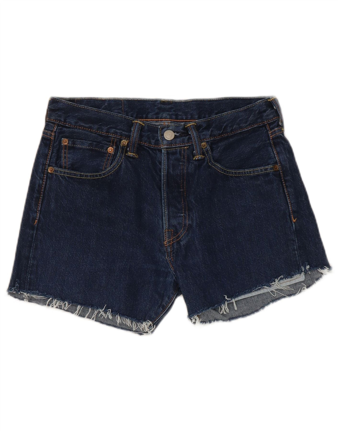 Pantaloni scurți Levi's 501 Distressed Denim W28 Medium Bluemarin Bumbac