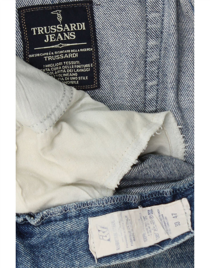 Blugi conici pentru femei TRUSSARDI W33 L30 Bumbac albastru