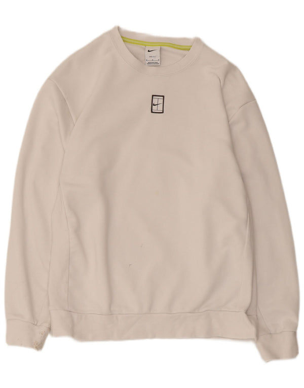 Pulover Nike Dri Fit pentru bărbați, bumbac alb mediu