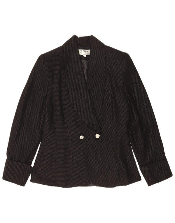 Jachetă vintage pentru femei la dublu piept IT 42 Medium Black Dunge