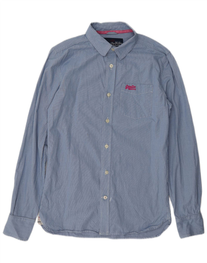 Cămașă pentru bărbați Superdry, bumbac cu carouri albastru mediu