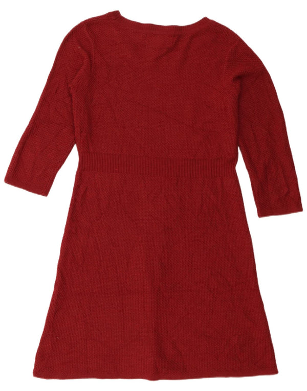 Rochie cu pulover pentru femei Fat Face cu mâneci 3/4 UK 12, roșu mediu acrilic