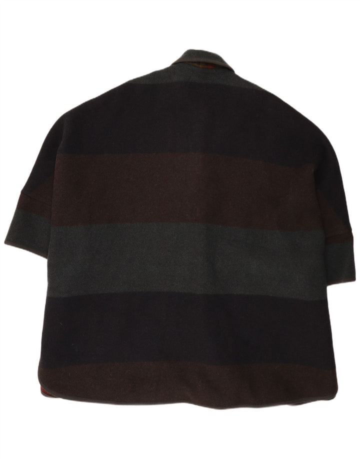 Palton Poncho Vintage Femei Lână cu dungi multicolore mărime unica