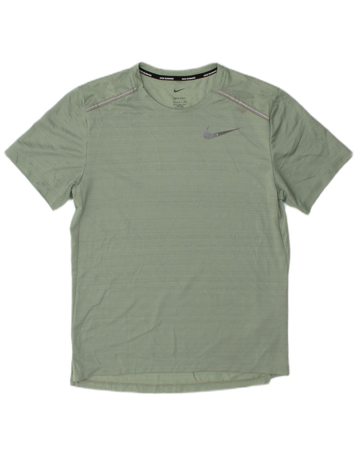 Tricou Nike Dri Fit pentru bărbați Top mic, verde, cu pete din poliester