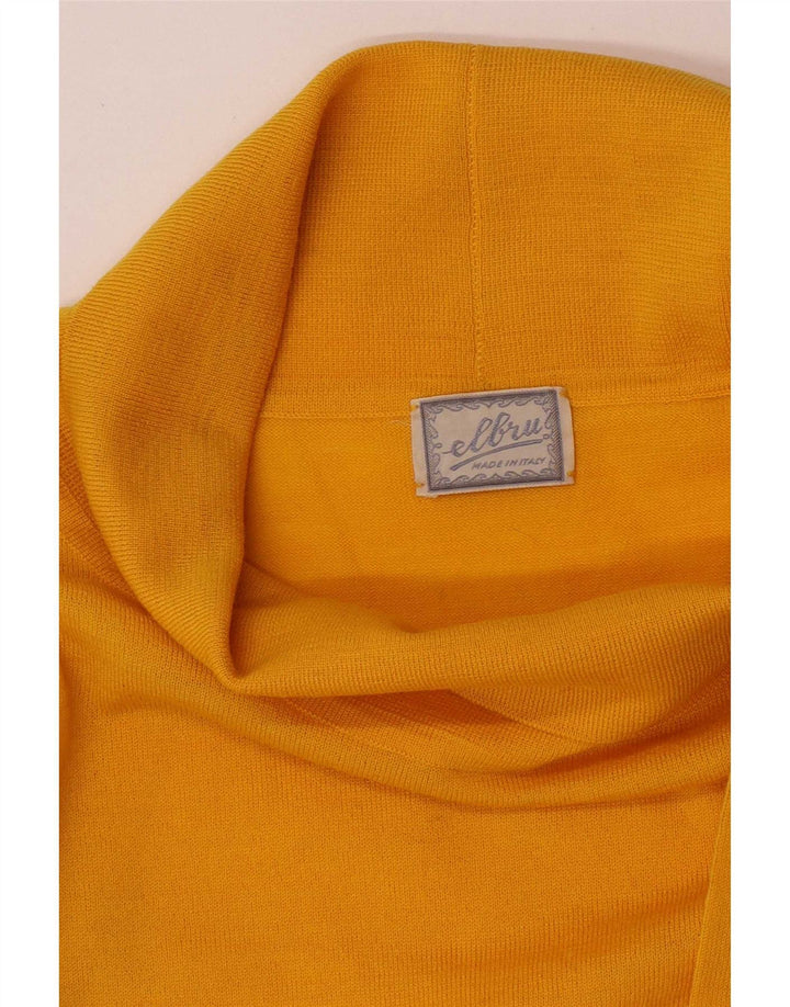 Top cu mâneci 3/4 pentru femei vintage, UK 14, galben mediu