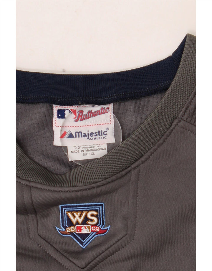 MAJESTIC pentru bărbați Wilson Graphic Top cu mânecă lungă XL Gri poliester color bloc