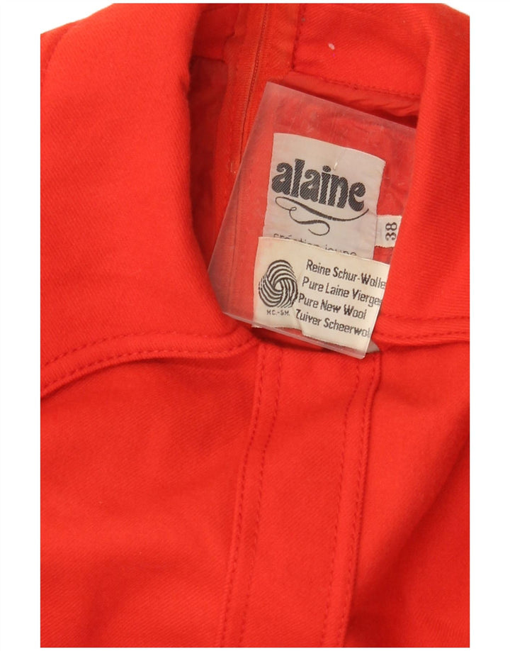 Rochie A-Line pentru femei VINTAGE cu mâneci lungi EU 38 Lână nouă roșie medie