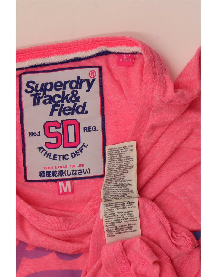 Tricou grafic Superdry pentru femei Top UK 14 Medium Pink Flecked Polyester