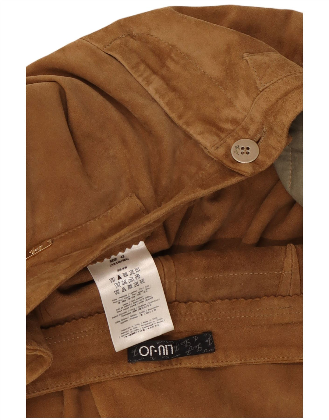 Pantaloni tăiați pentru femei LIU JO, de piele întoarsă, IT 42 Medium W30 L19 Maro