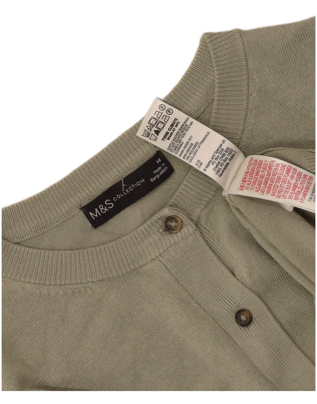 Pulover cardigan pentru femei Marks & Spencer UK 14 Medium Khaki Viscose