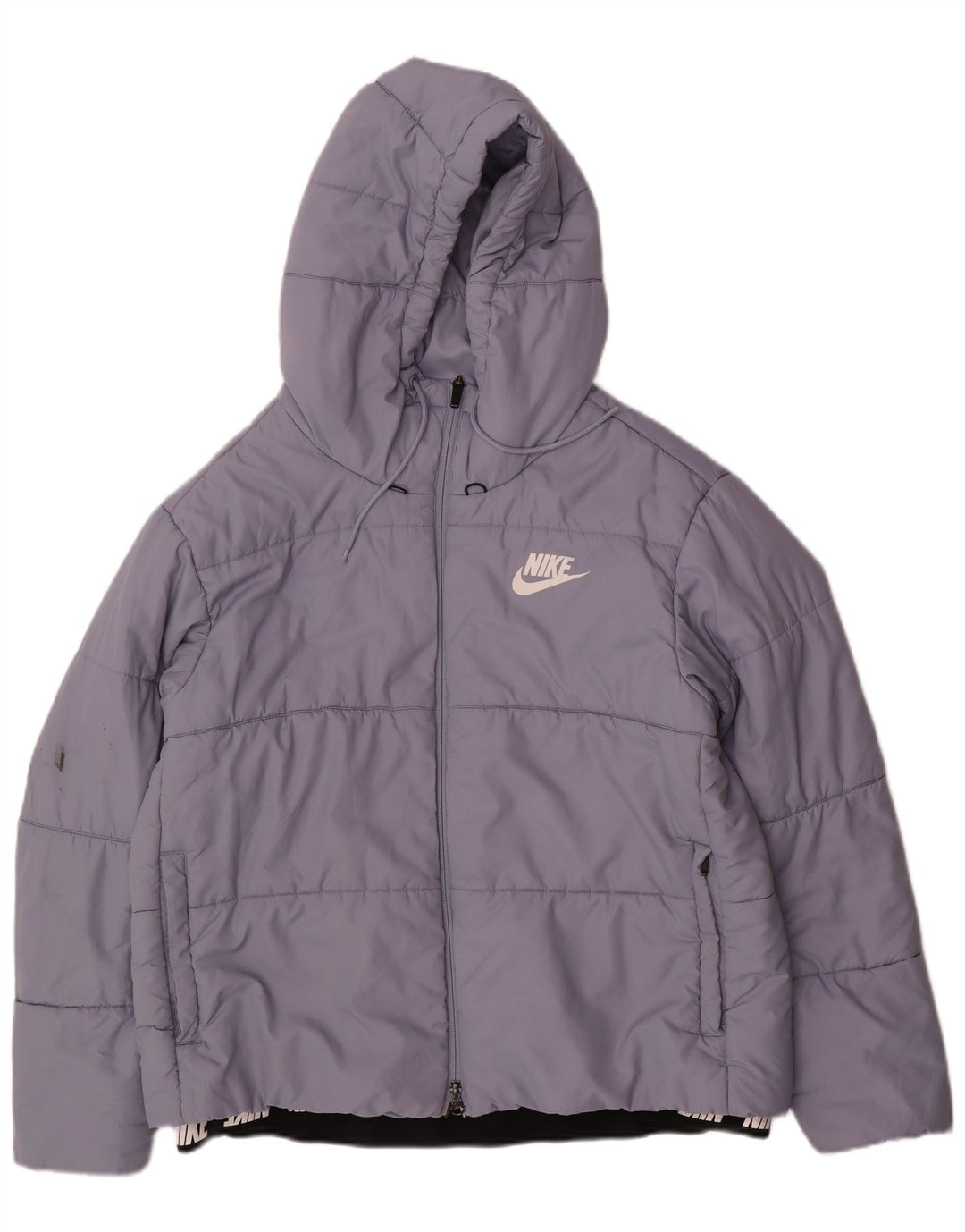 Jachetă căptușită cu glugă grafică NIKE pentru femei UK 18 XL, poliester albastru