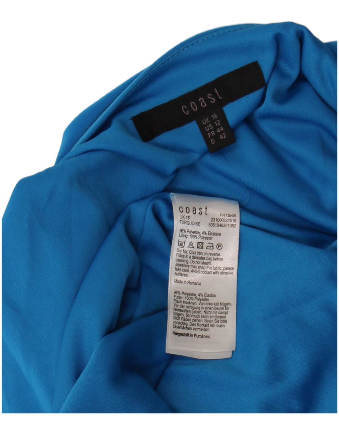 Rochie maxi fără mâneci pentru femei Coast UK 16, mare, albastru, poliester