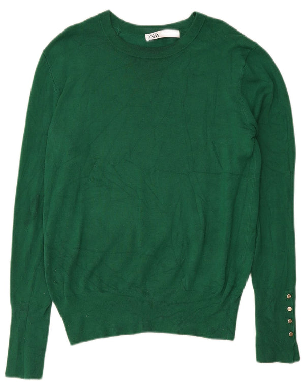 Pulover pentru femei Zara, cu gât de barcă, UK 18 XL, verde