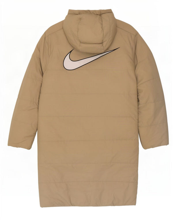 Palton capitonat cu glugă supradimensionat pentru femei Nike UK 6 XS Bej