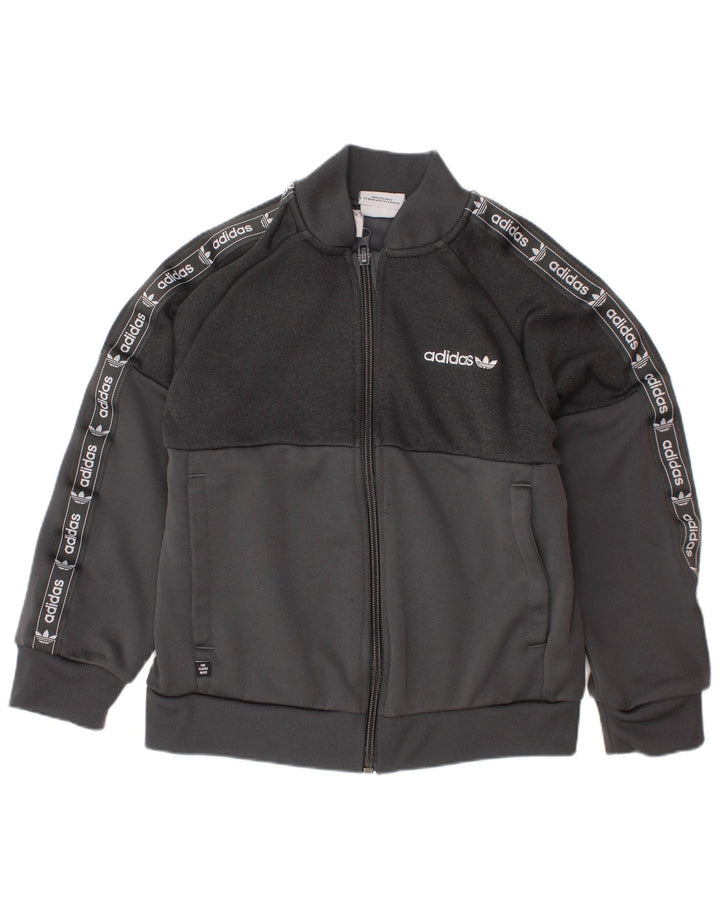 Jachetă de top pentru trening grafic ADIDAS 6-7 ani poliester gri
