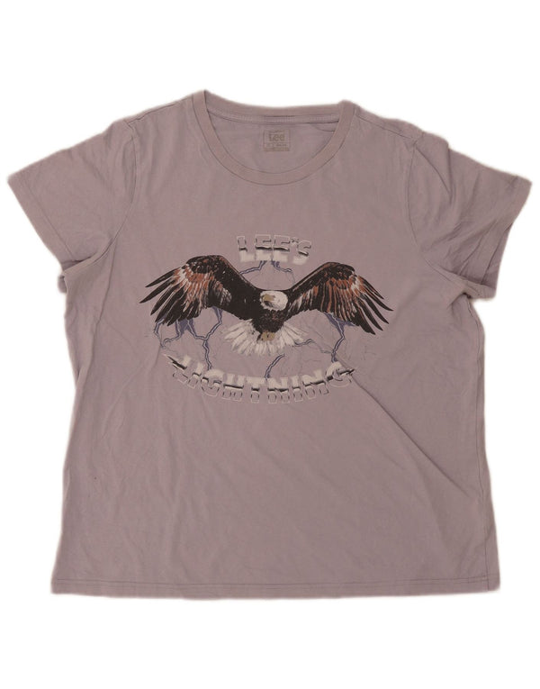 Tricou grafic Lee pentru bărbați, cu croială obișnuită, XL, mov, bumbac