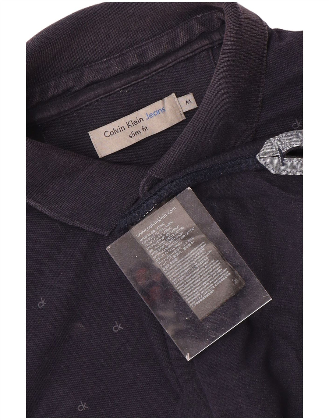 CALVIN KLEIN JEANS Cămașă polo pentru bărbați, slim fit, mediu bleumarin cu pete