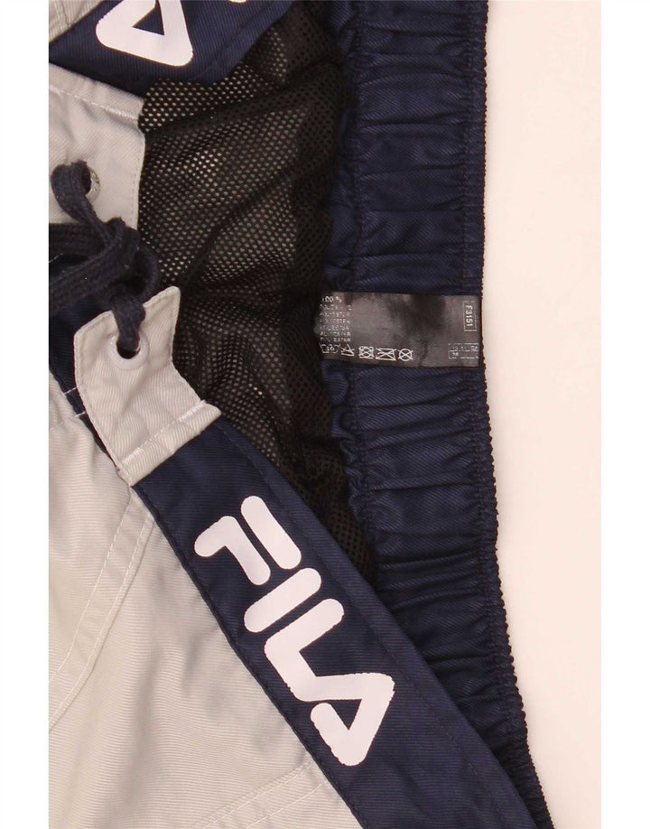 Pantaloni scurți de înot cu grafică Fila pentru bărbați, gri mediu, poliester color bloc