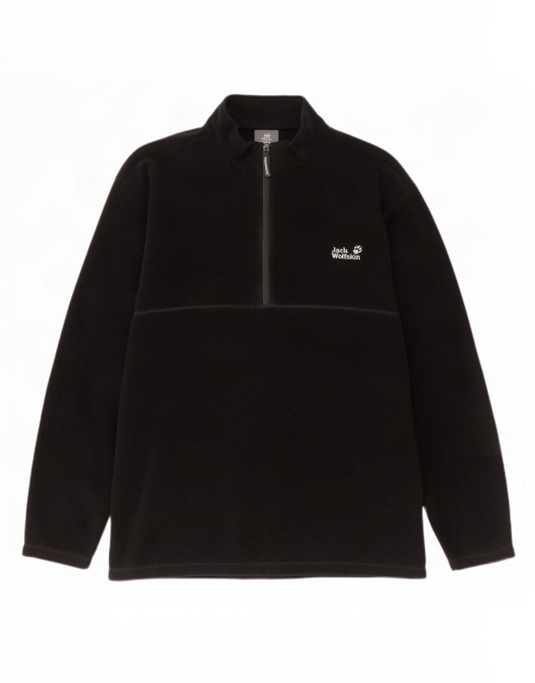 Pulover Jack Wolfskin pentru bărbați, cu fermoar și gât, poliester negru 2XL