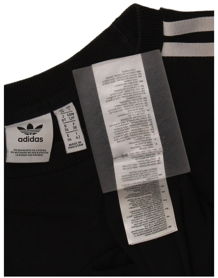 Rochie tricou supradimensionată pentru femei Adidas UK 10 Bumbac negru mic