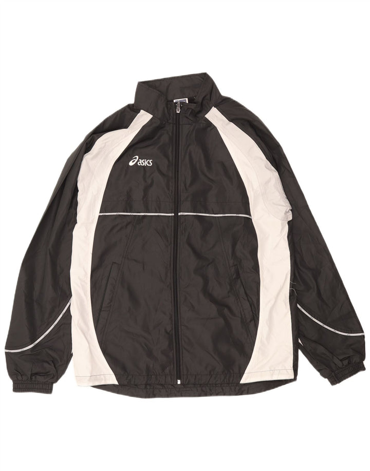 Jachetă de top pentru trening ASICS pentru bărbați XL, neagră, microfibre color block