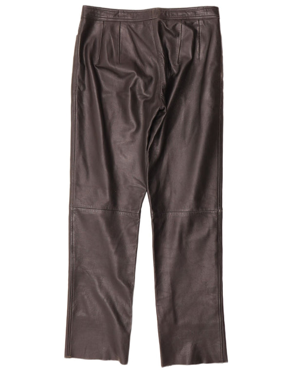 Maddox Pantaloni drepti din piele pentru femei IT 44 Medium W32 L32 Negru